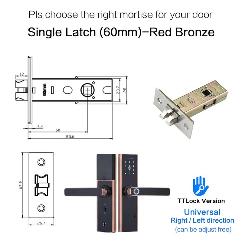 Färg: 60mortise låsstorlek: svart