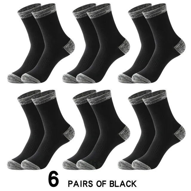 6 pairs Black