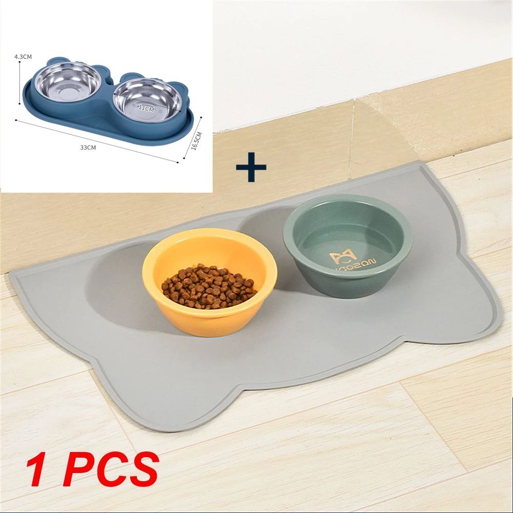 Color:Cat Mat A and Bowl