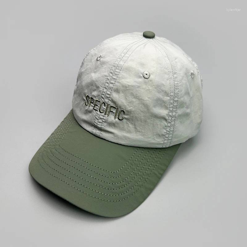 Ball Caps Japanese Quick Drying Letter Embroidery Color Block Baseball Hat Men Women Breathable Travel Sunshade_voghion.com