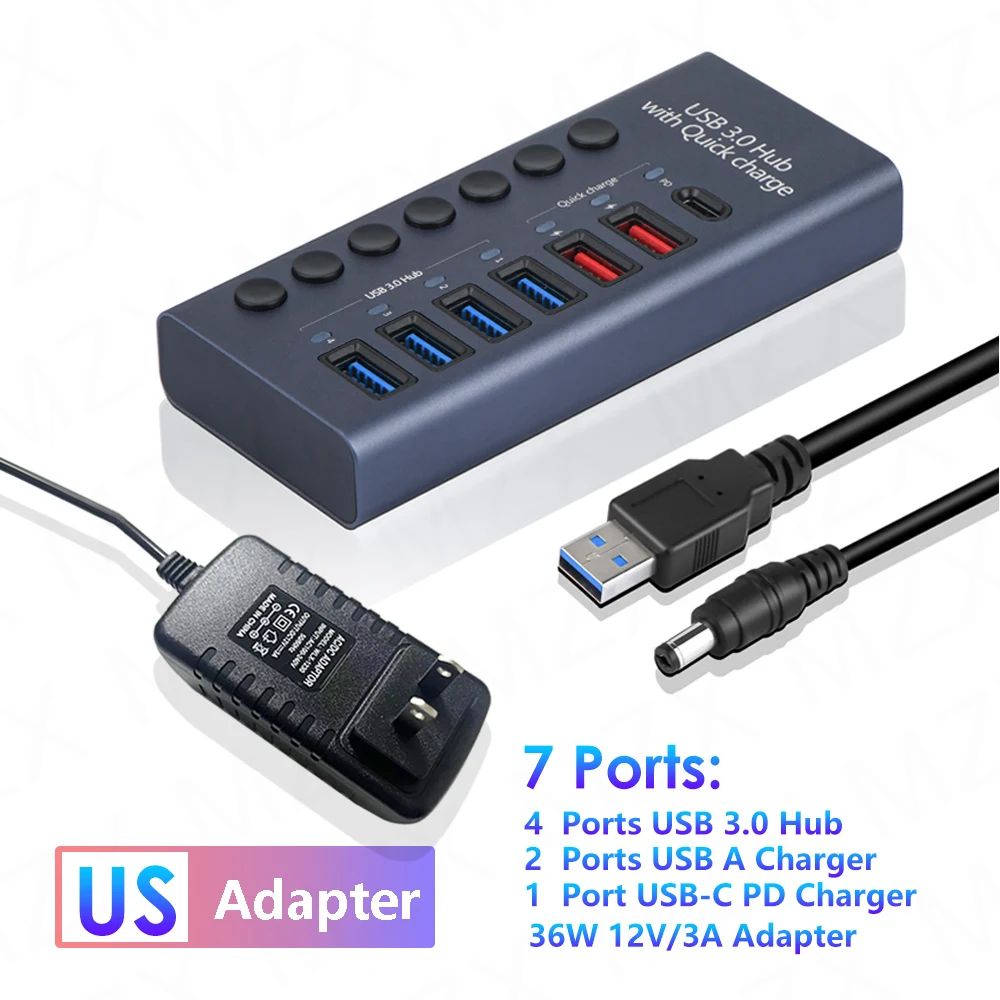 Couleur: 7 Hub Charger US