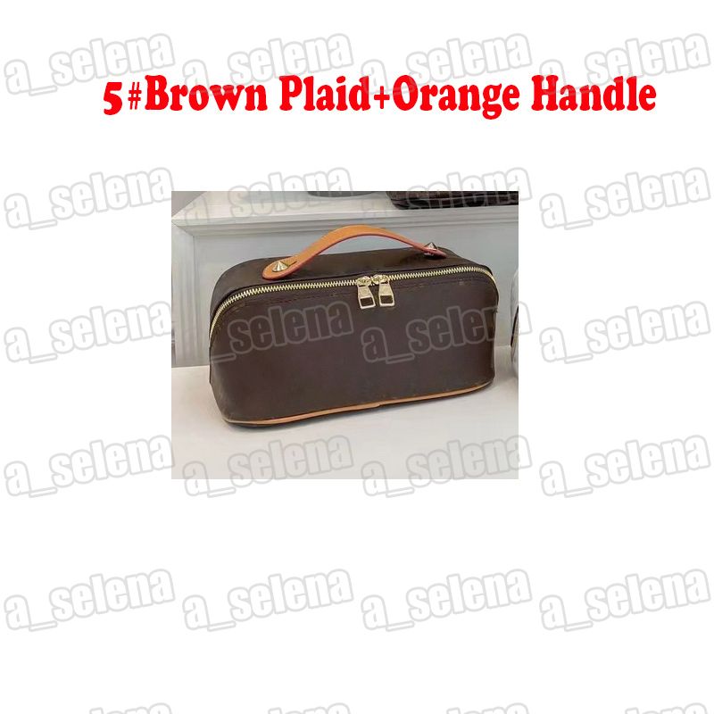 5#brown floral+orange handle