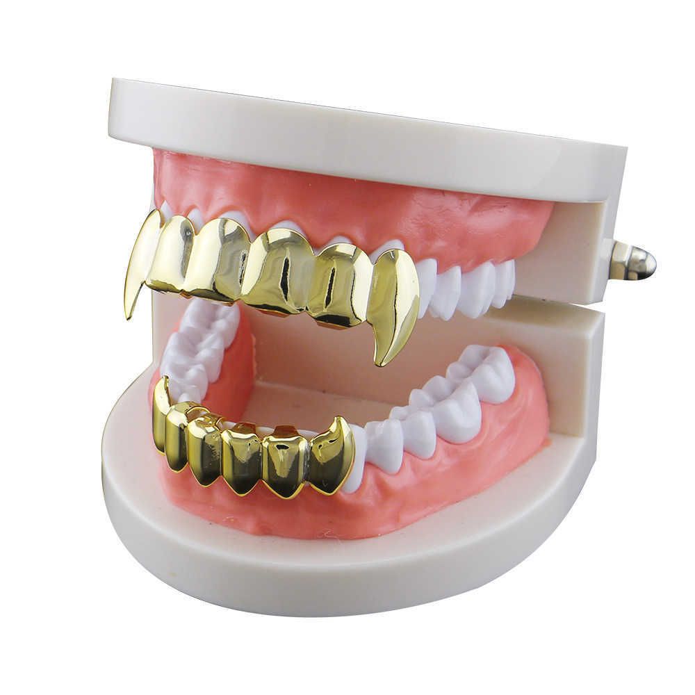 Smooth Pointed Teeth Gold Set