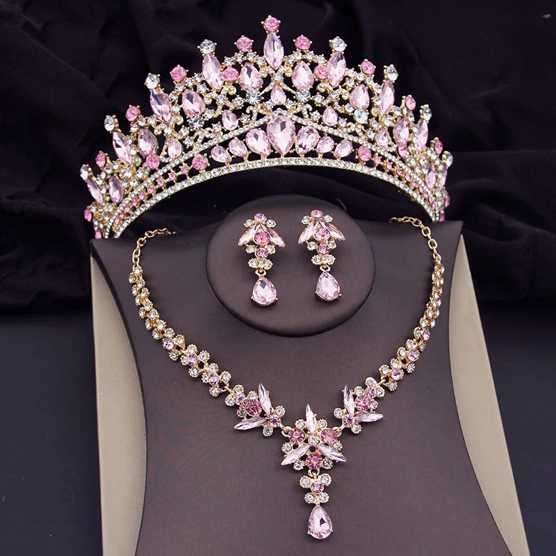 Metal color:Pink Crown Sets