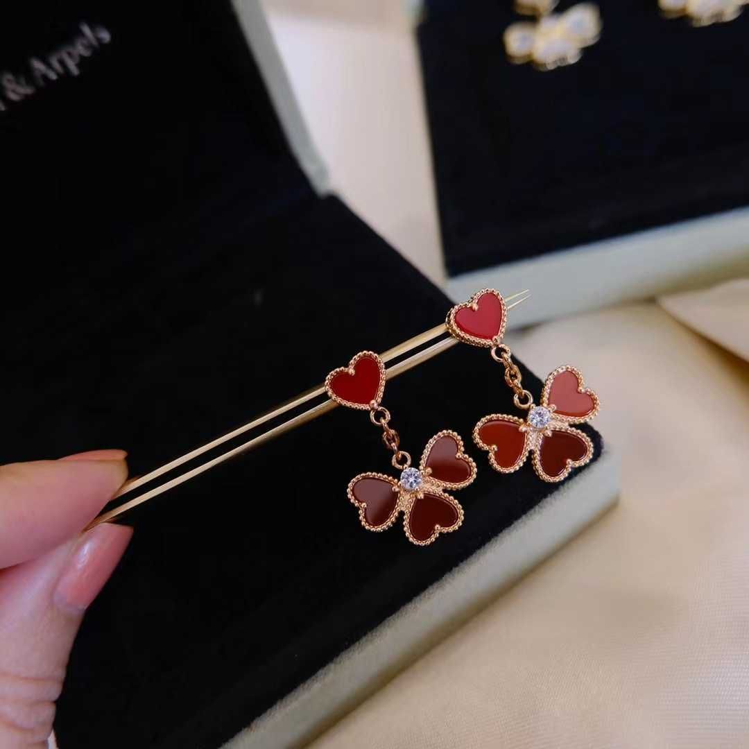 Rose Gold - Red Love Earrings