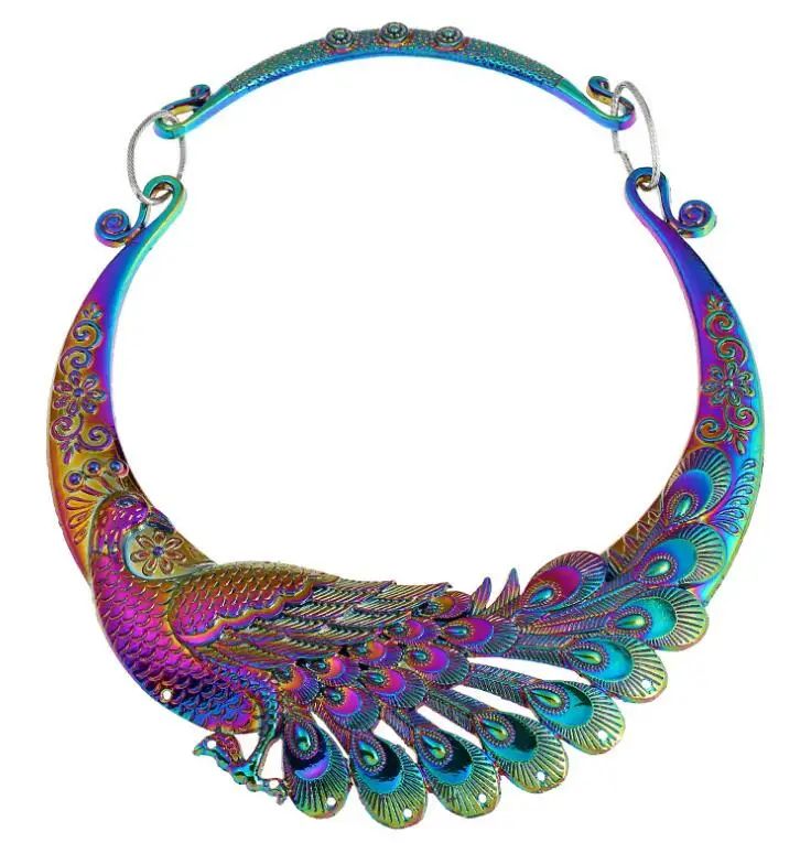 Metal Color:X123Colorful Peacock