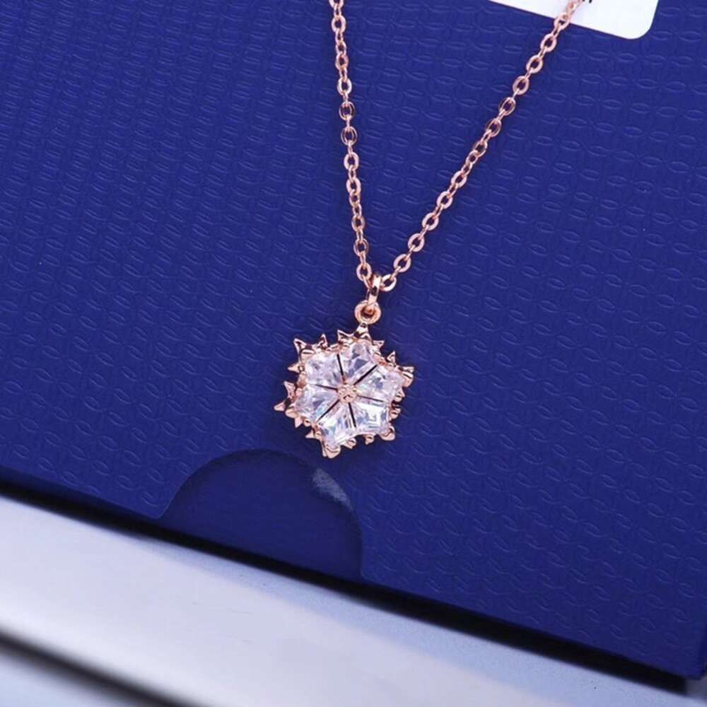 Rose Gold Snowflake+komplett halsband