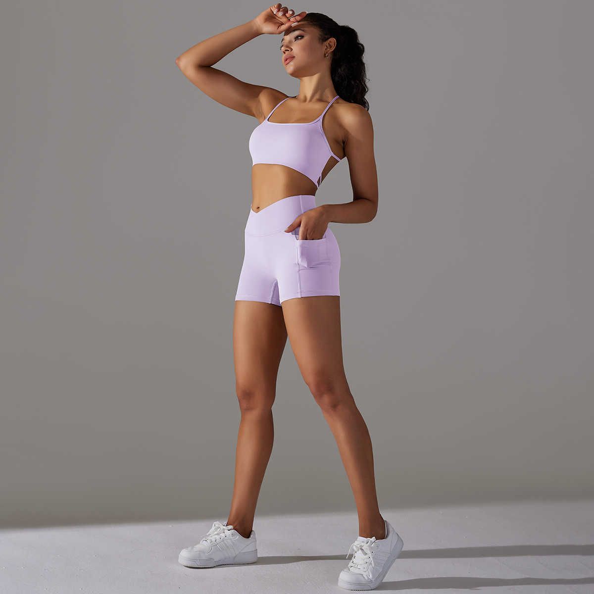 6608 Bra+shorts Set  Light Purple