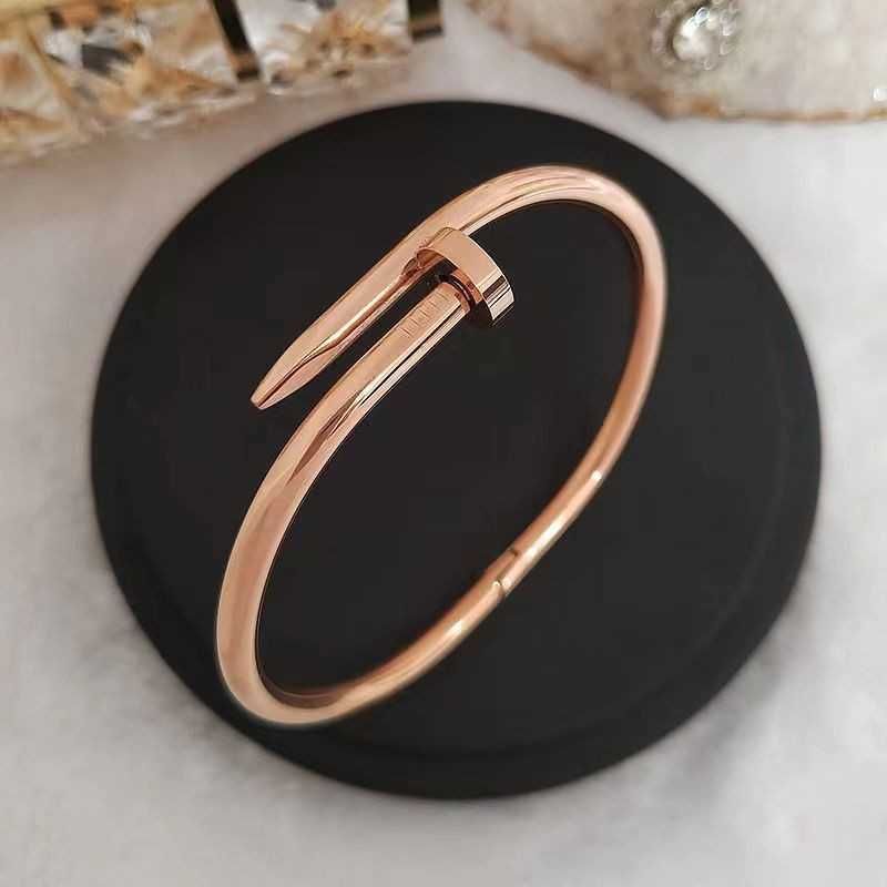 Bracciale ad anello semplice con unghie - Oro rosa