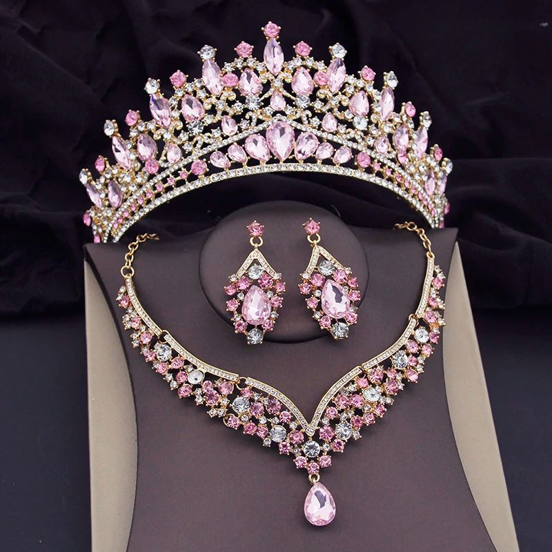 Metal color:Pink Crown Sets