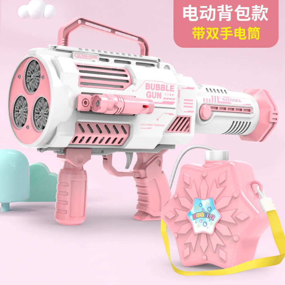 Gun à bulles à trois cylindres (rose) + Backp