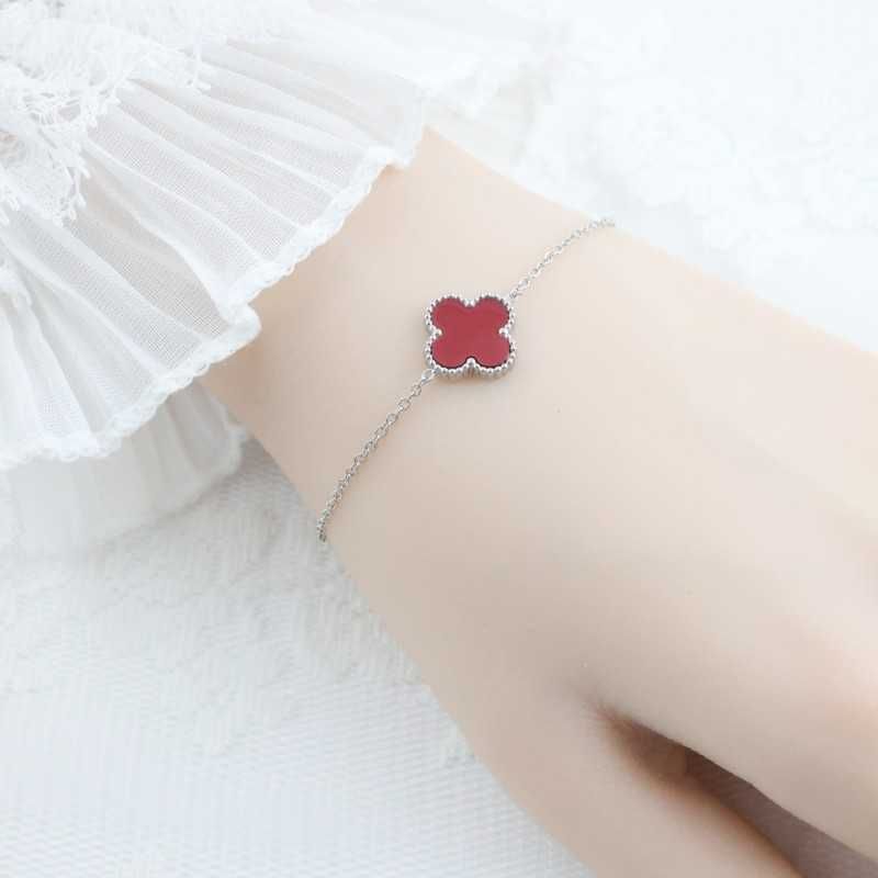 Silver Bracelet Red Shell