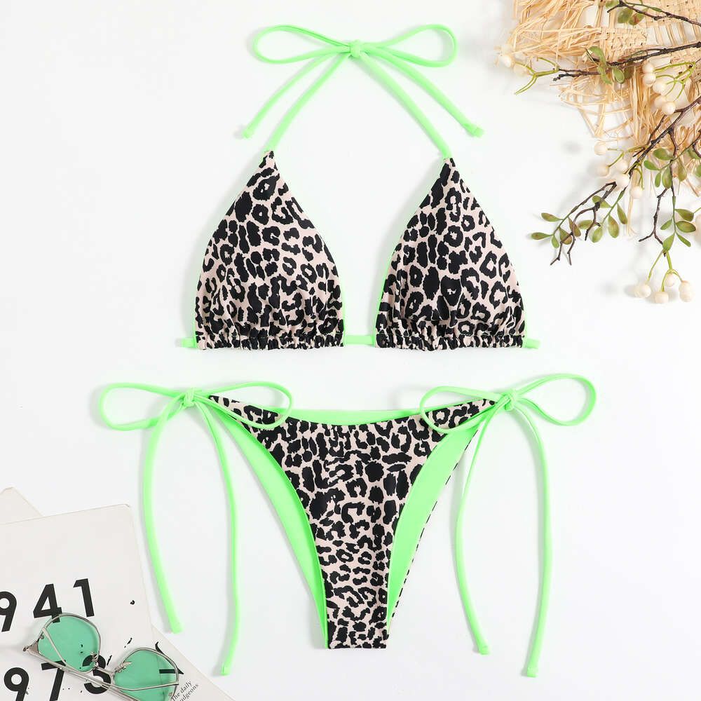 Leopard dot+green rope