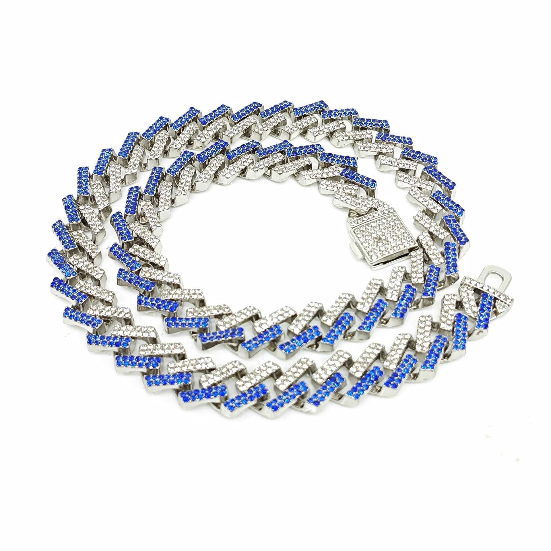 Flip 14 mm Silver Half Blue Diamond-20cm