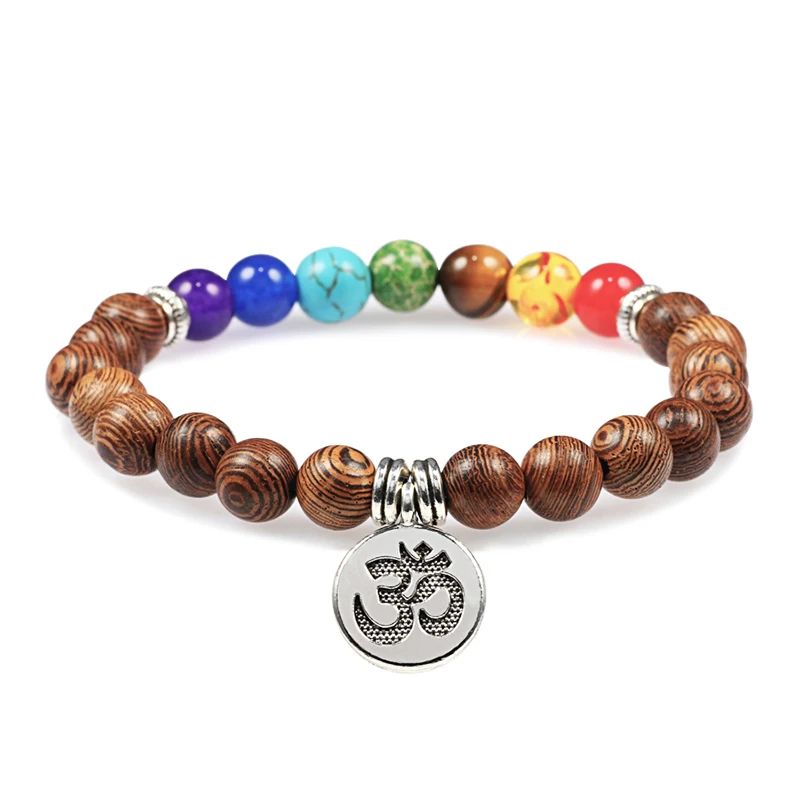 Couleur métallique: pendentif 7 chakra