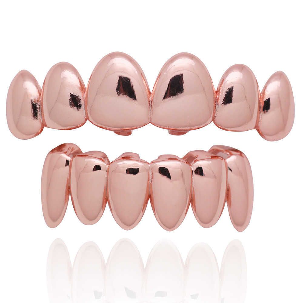 Sechs Zähne unregelmäßige Roségold -Set