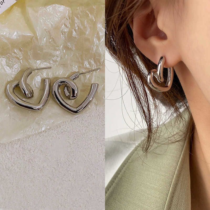 Boucles d'oreilles d'amour D0010 - Argent