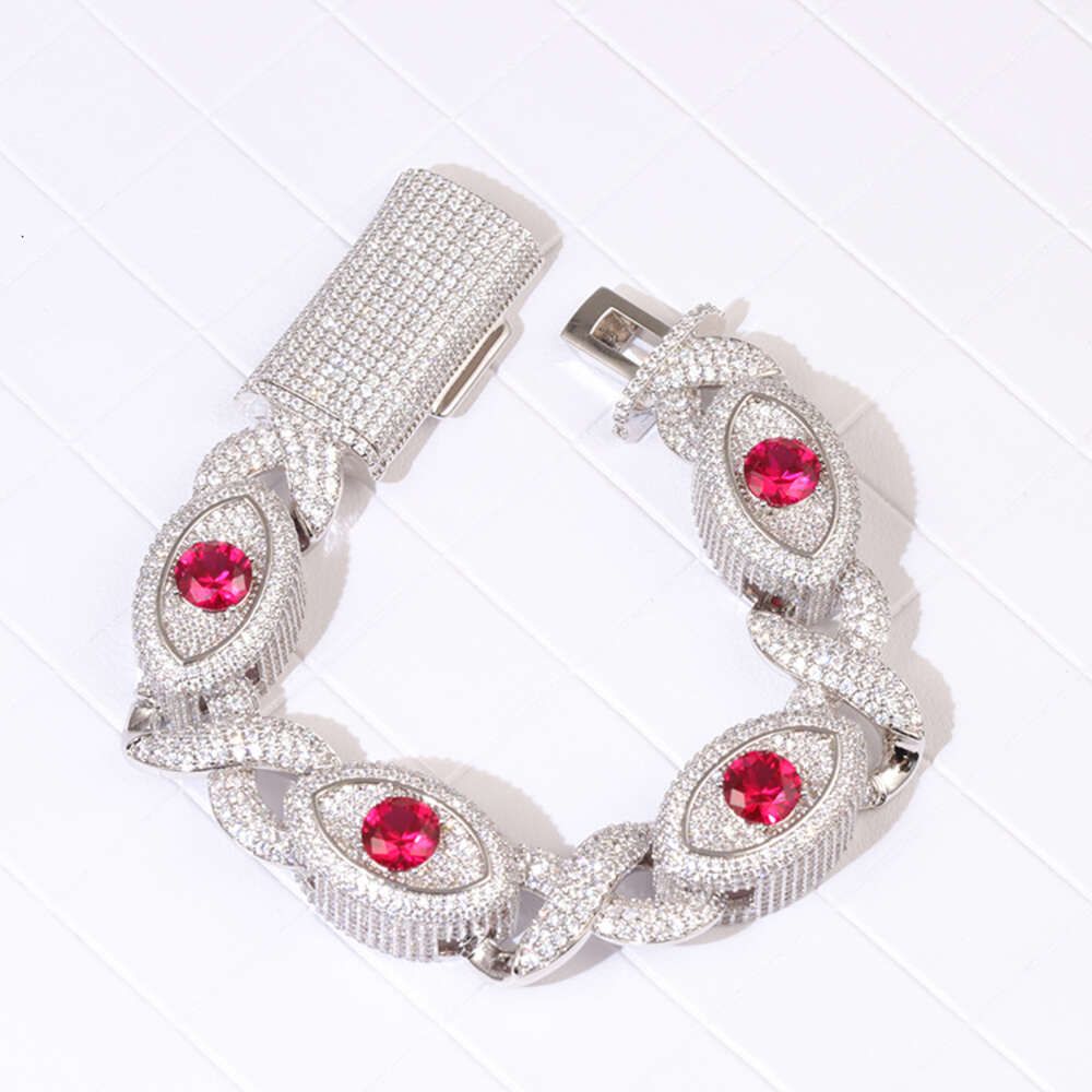 Lab Ruby Eyes Bracelet-7.5 inch