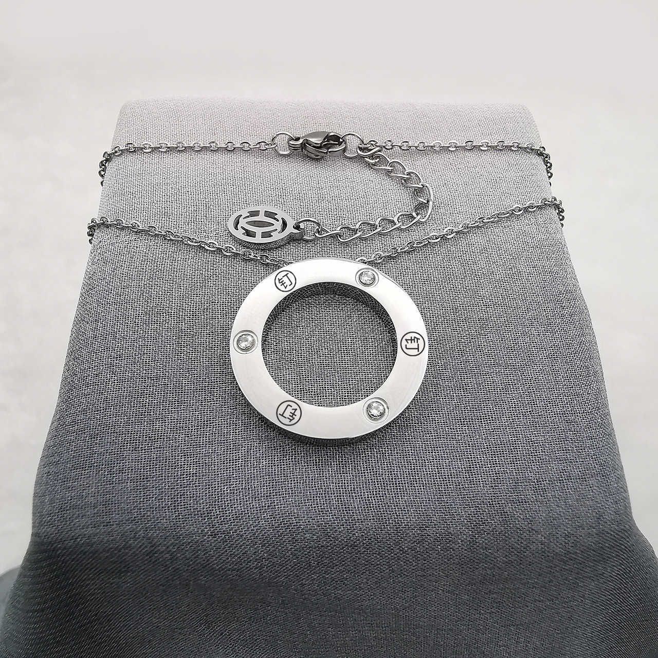 KJ Silber 3 Diamantring Halskette