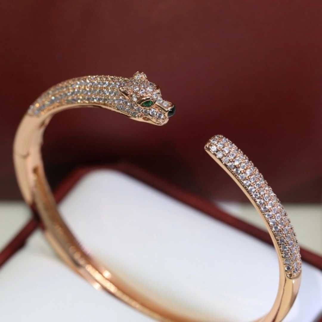 2 lateral CZ-ROSE Gold-Leopard