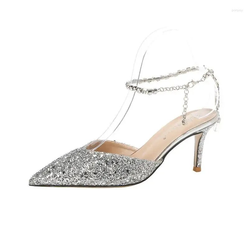 7.5cm heel silver