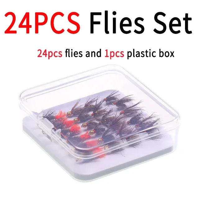 Color:24pcs Flies Set