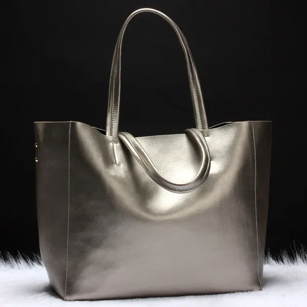 Silver tote bag