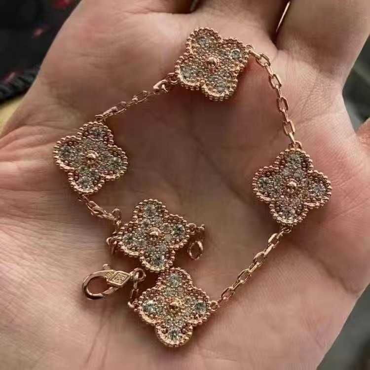 Rose Gold Full Diamond (five Flower Br