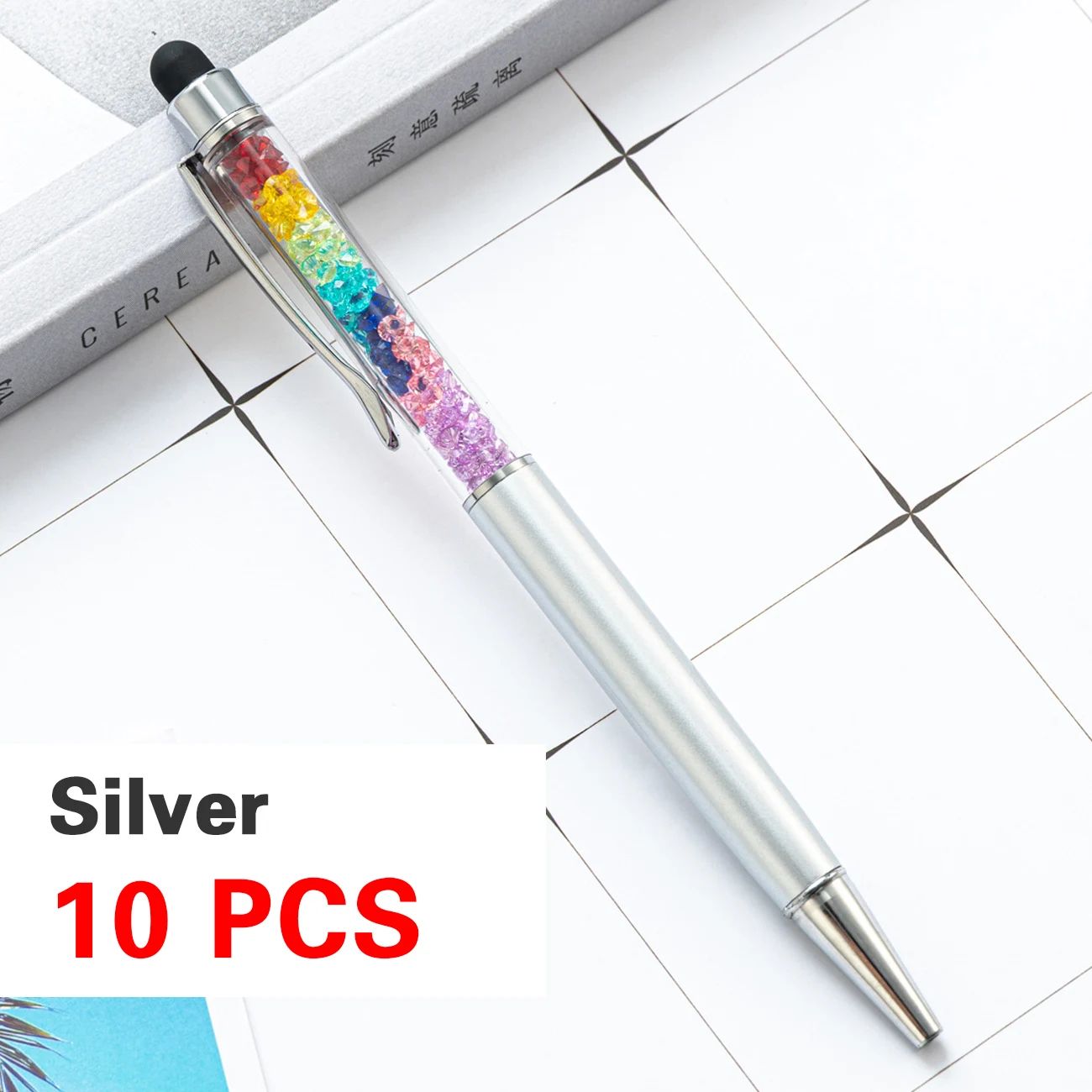 Kolor: srebrny - 10 długopisów