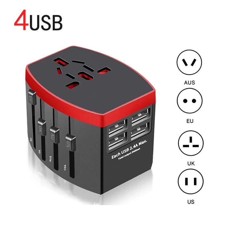 4 plugue de universo vermelho USB