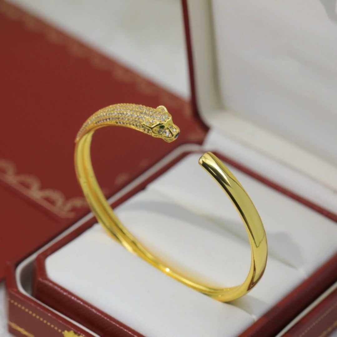 1 zijde CZ-18K Gold-Leopard Bangle-1 Si