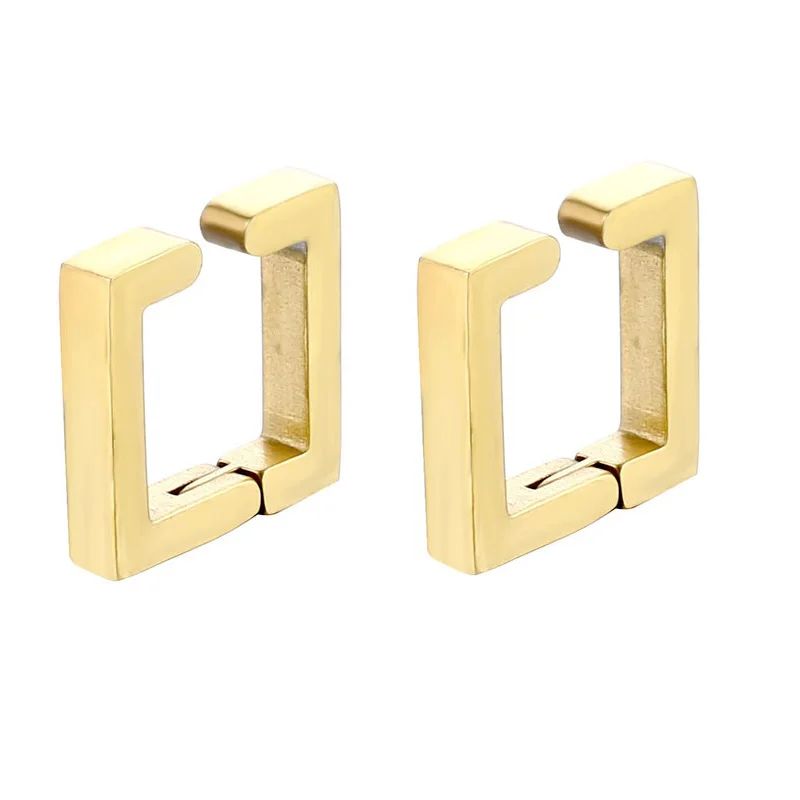 Металлический цвет: 2pcs Square Gold