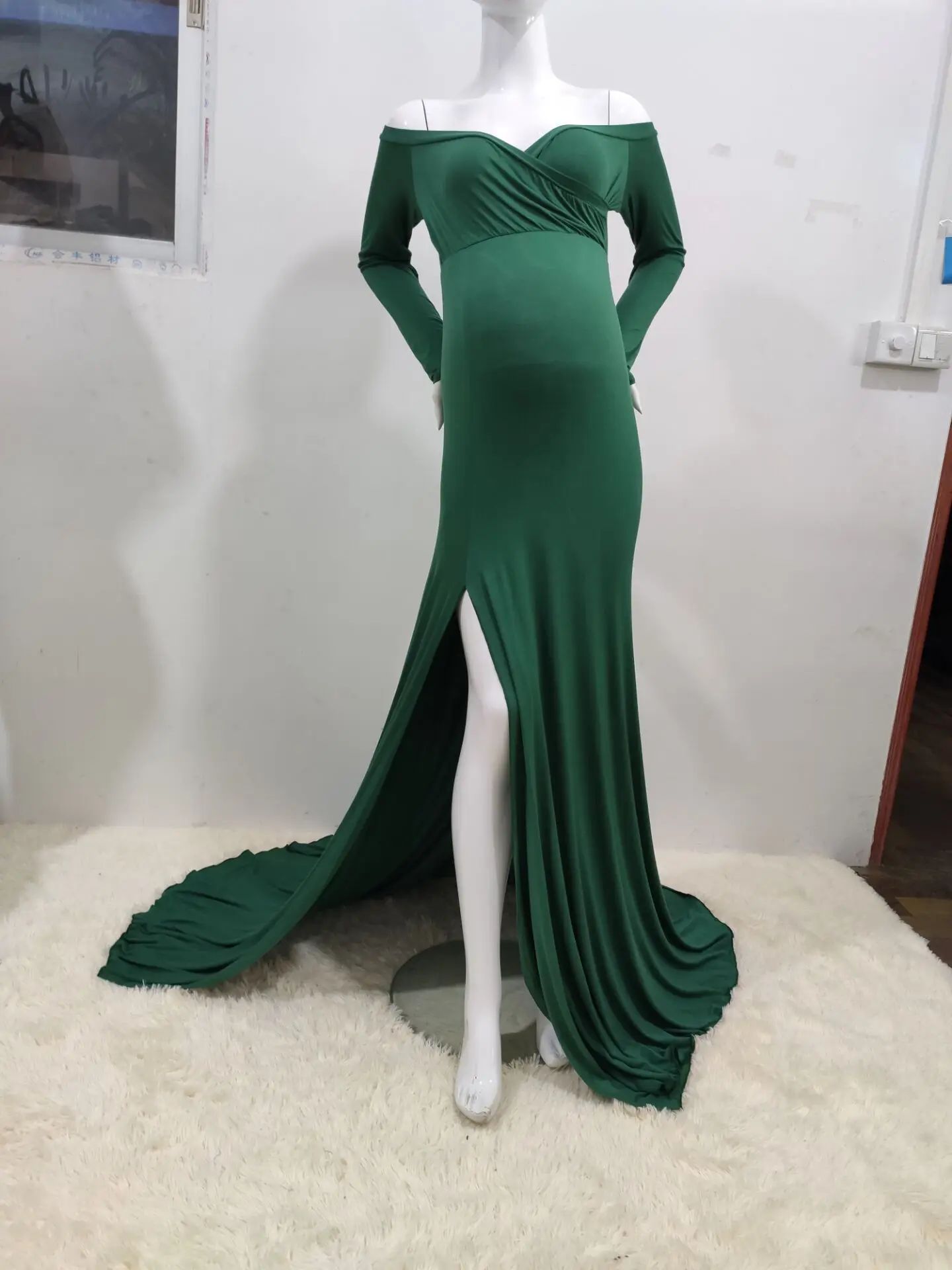 色：緑のドレスマテニティサイズ：XL