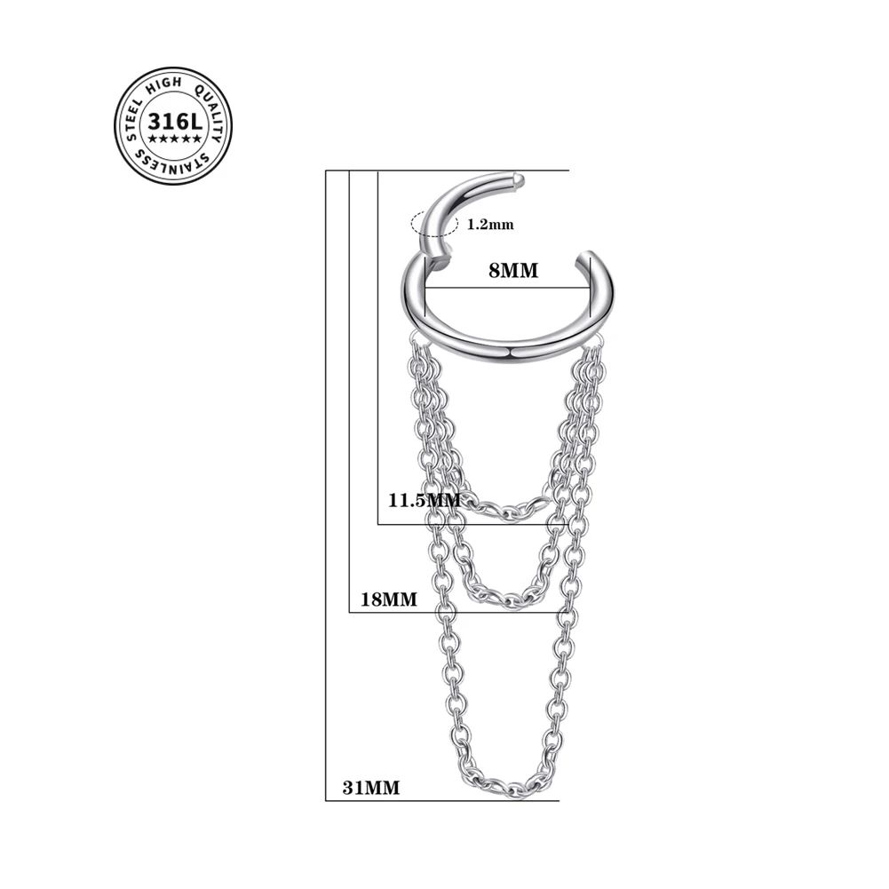 Metalen kleur: S3 -ketting 16 g 8 mm