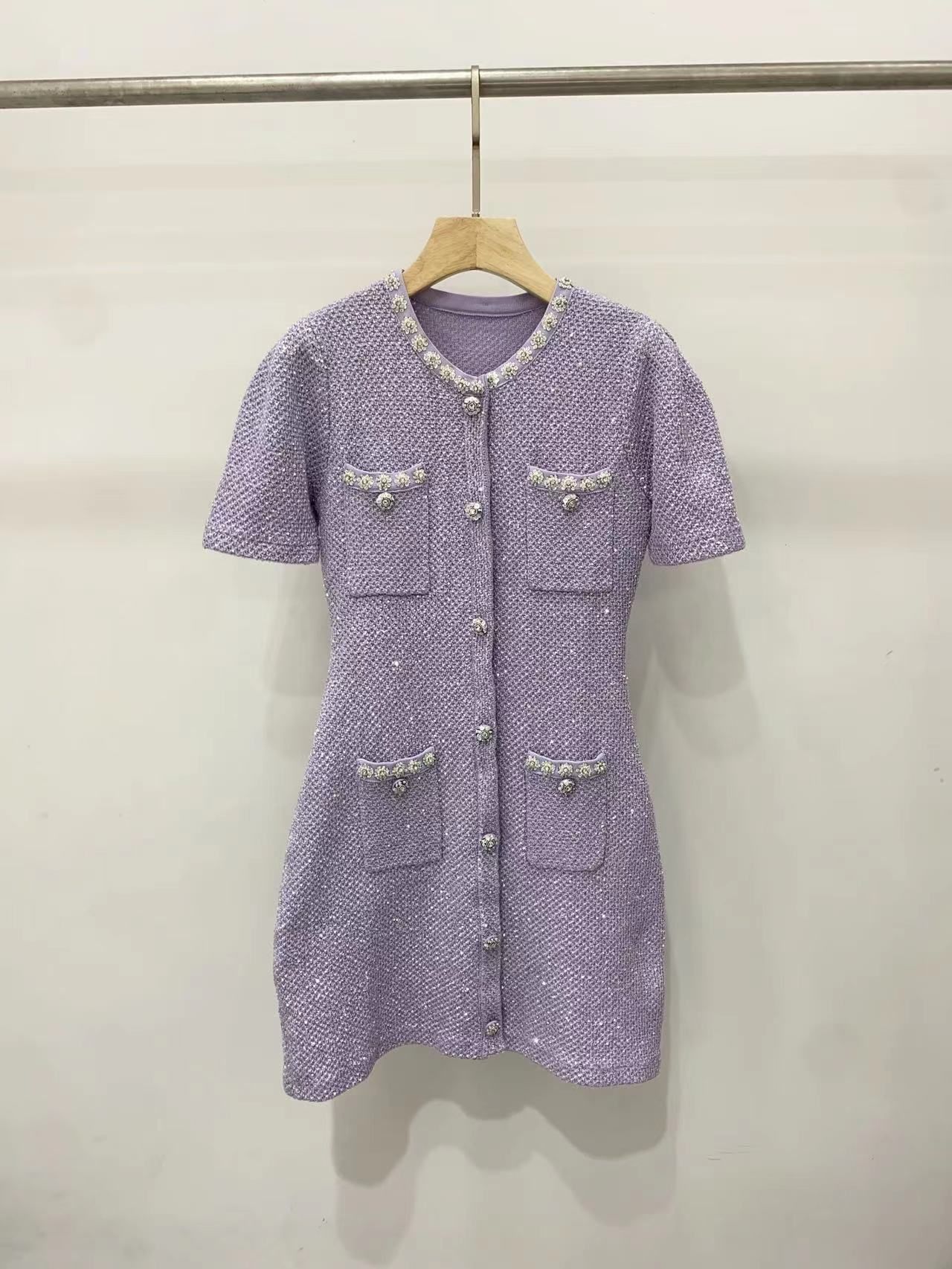 Purple short sleeved