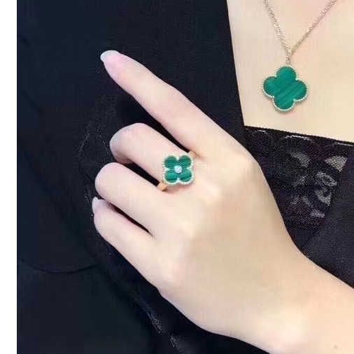 Diamant Vert Paon Or Rose