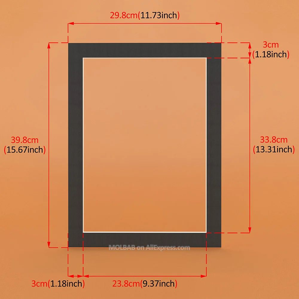 Taille: bordure 12x18black 3cm