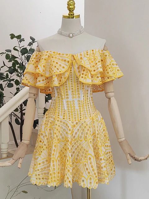 Ruffle Yellow Dress