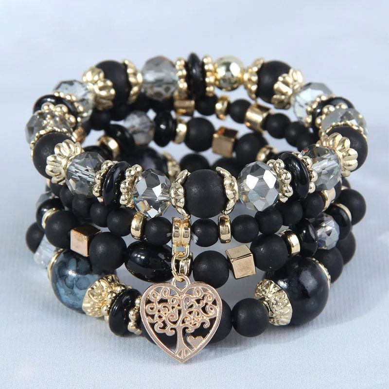 Couleur métallique: 4 bracelets-blk