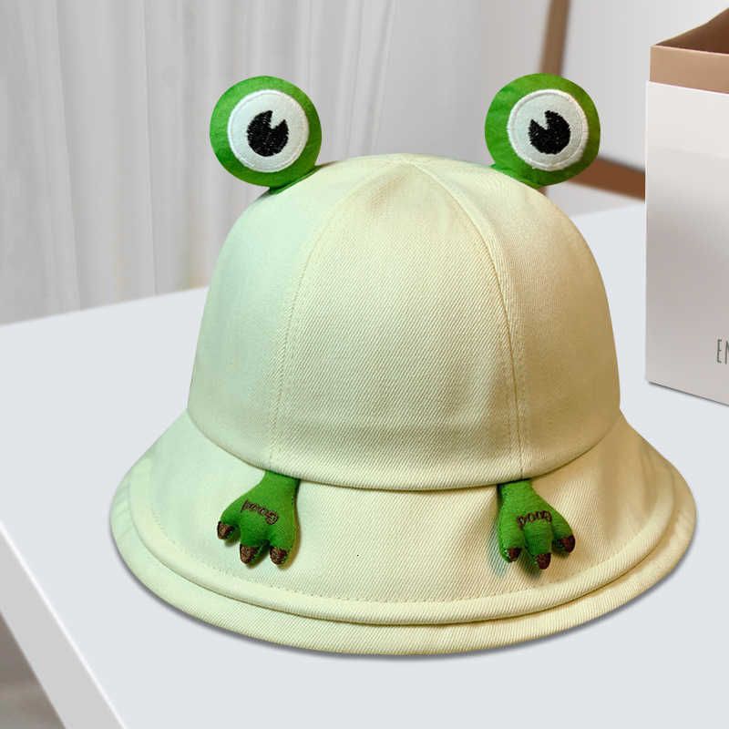 E349 Beige Frog Fisherman Hat
