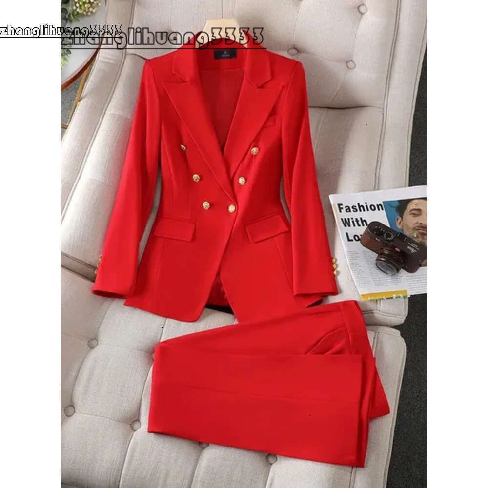 Red Pant Suit