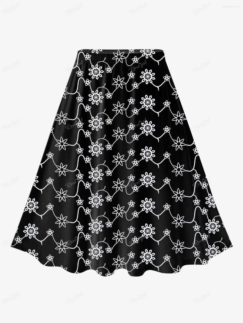 Black Flower Print