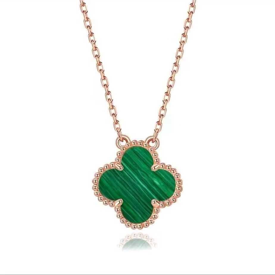 Rose Gold Necklace - Green Fritillaria