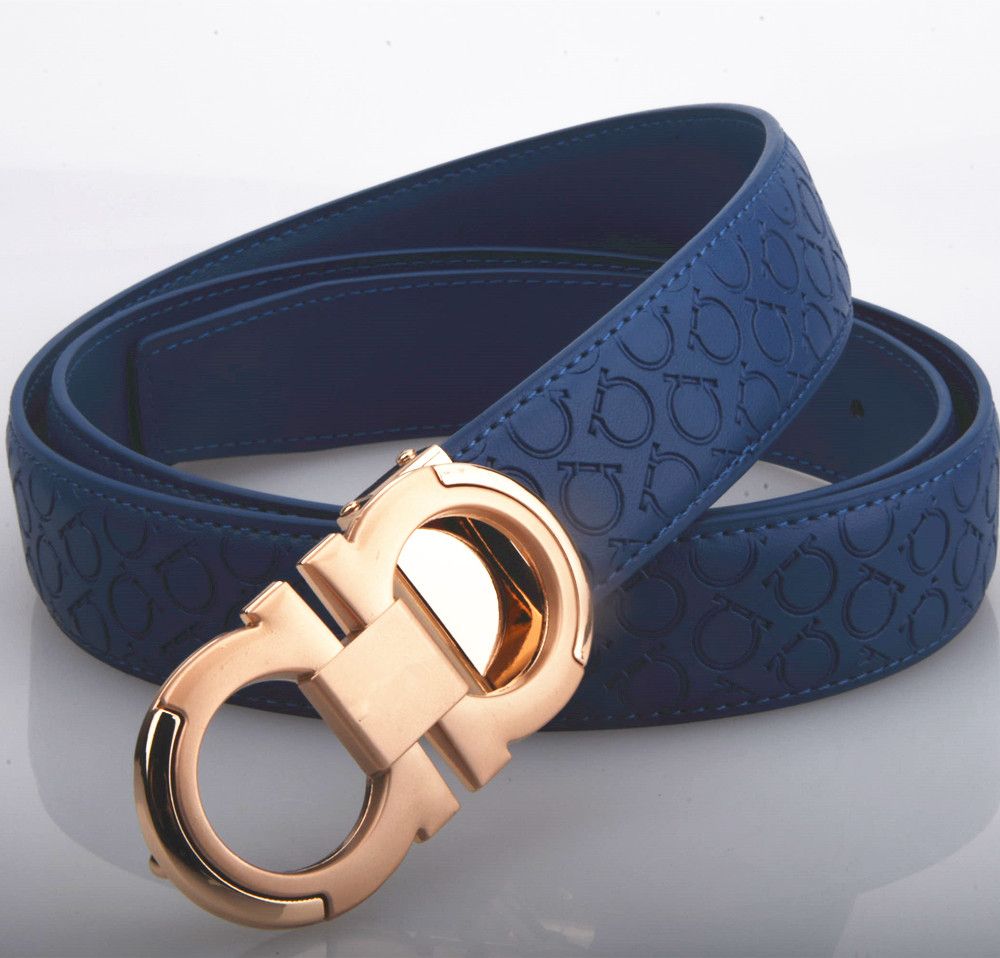 Blue + gold buckle