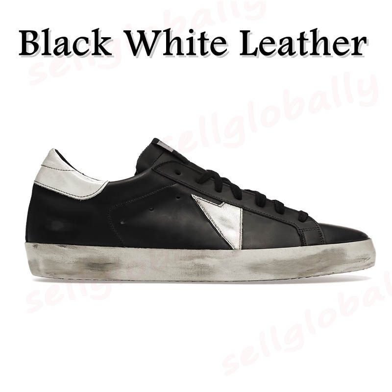 A27 Black White Leather