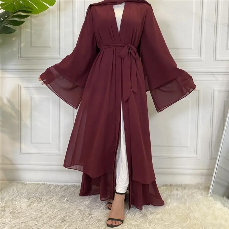 L Wine red abaya only