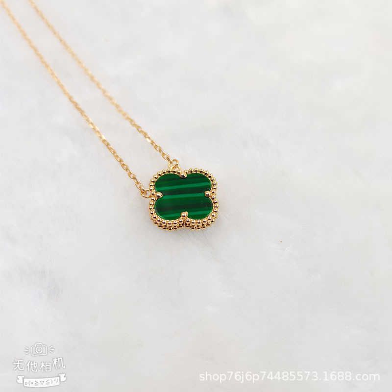 Collier Trèfle Paon Vert Champagn