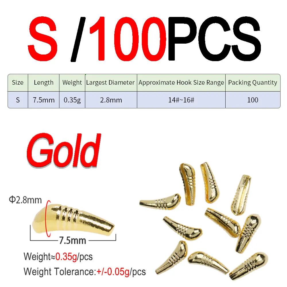 Color:XS 100pcs Gold