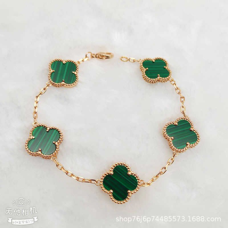 Bracelet Trèfle Paon Vert Champagn