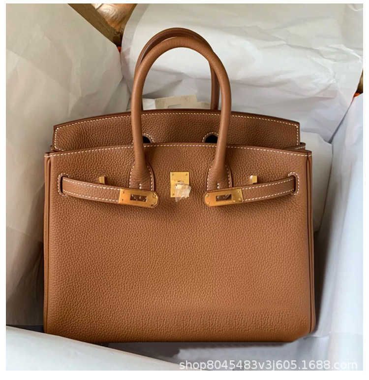 Golden Brown  30cm Togo Cow Leather